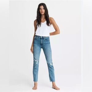 RAG & BONE Nina High Rise Ankle Cigarette Jeans in Bloomfield